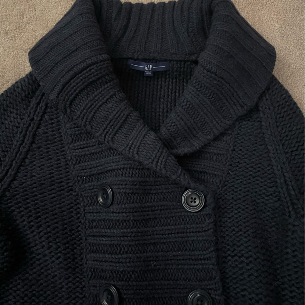 Gap Navy Button Down Long Sweater - image 4